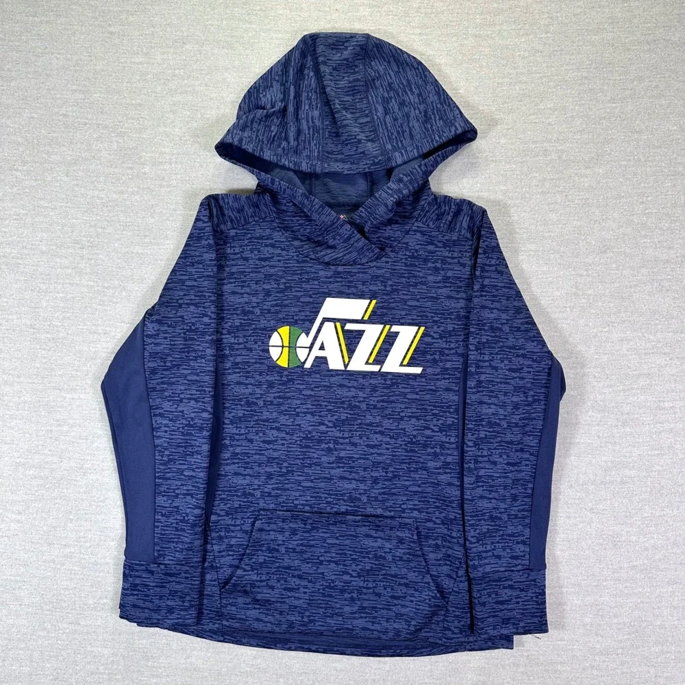 Utah‎ Jazz Pullover Hoodie Women's Size  XL Blue Majestic NBA Sweatshirt